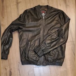 "SOLD" Diesel industry leather bomber jacket euc size L